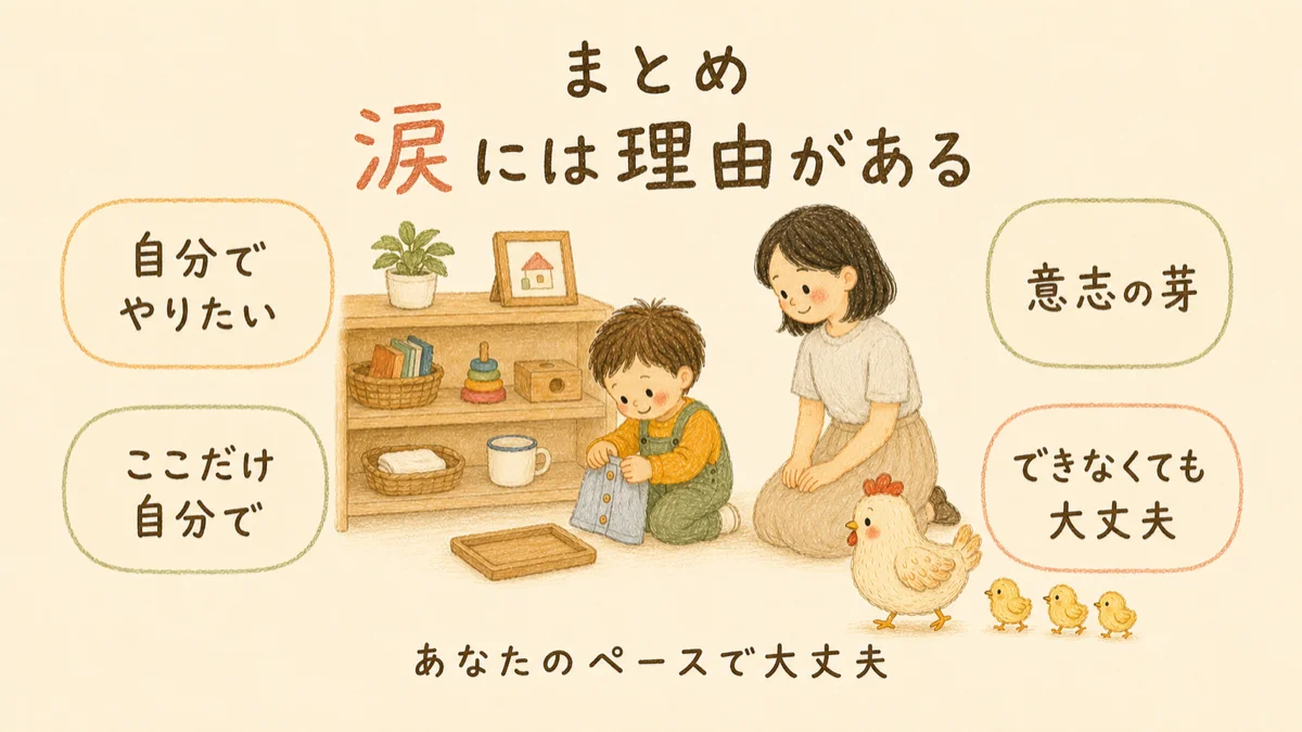 まとめ。涙には理由があり、自分でやりたい意志の芽を、ここだけ自分での余白で見守る
